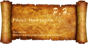 Pécsi Henrietta névjegykártya