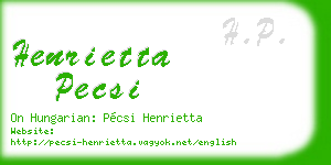 henrietta pecsi business card