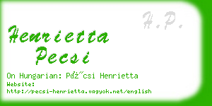 henrietta pecsi business card